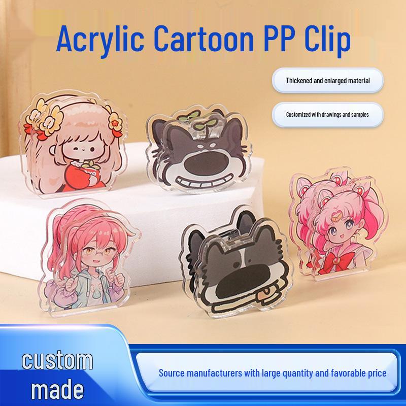 2D Anime Acrylic Double-Sided Planner Clips - Cartoon Style Acrylic Clip