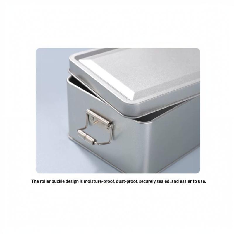 Old-Fashioned Rectangular Tinplate Box With Lid High Quality Metal Storage Box Cake Packaging Box Durable With Buckle Candy Box