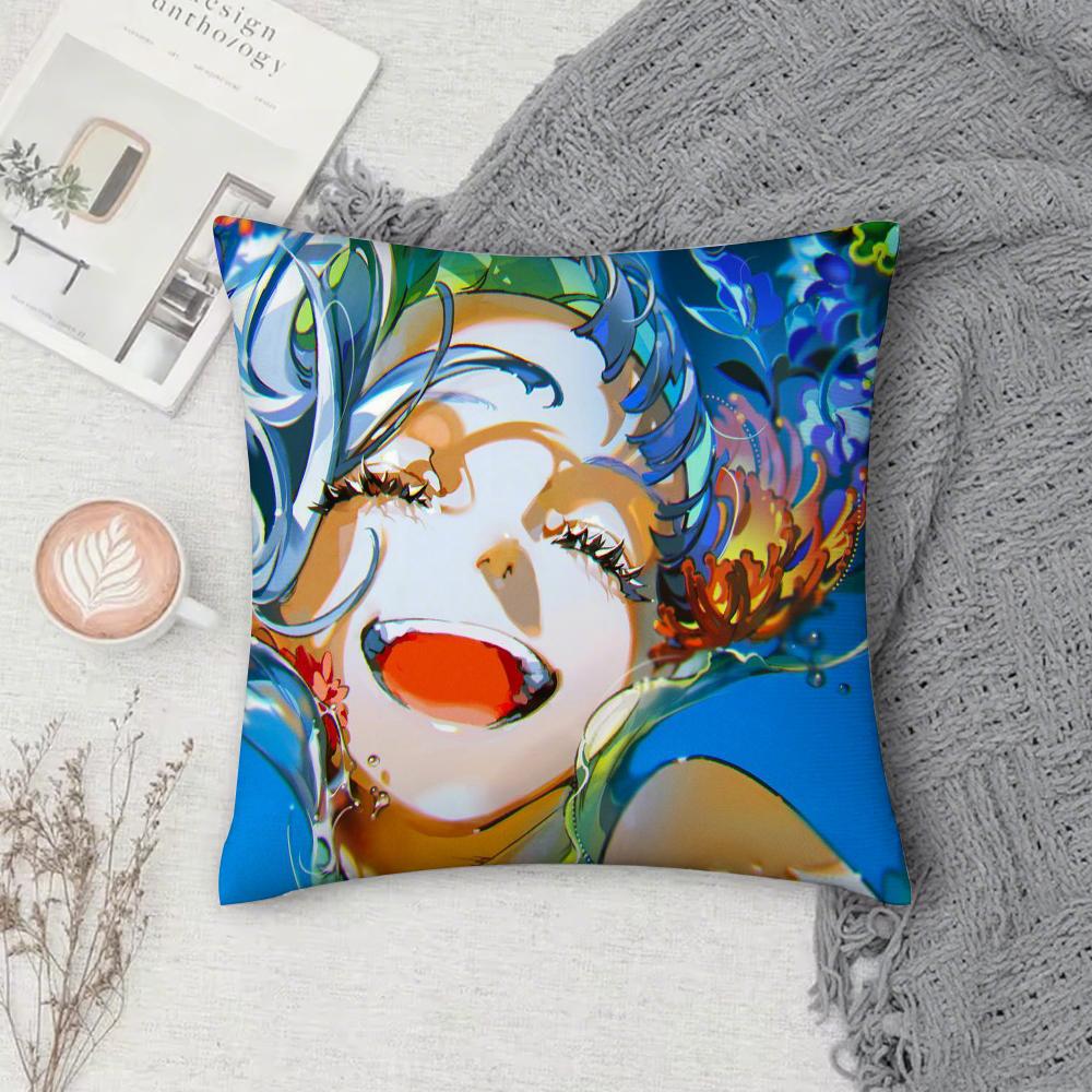 Aesthetic Art Yoneyama Mai Pillow Case Square Double-Sided Printing Short Plush Sofa Cushion Cover Bedroom Pillow