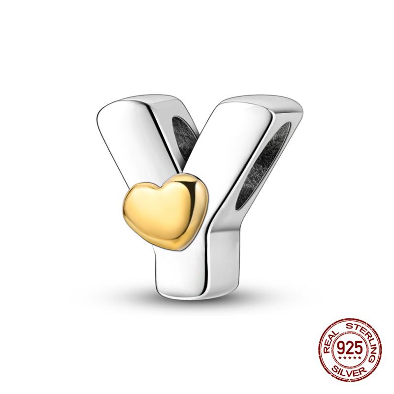 26 A- Z Alphabet Beads Copper Love Letter Charms Fits Original 3Mm Womans Bracelet Bangle Zircon Beads Diy Jewelry Gifts