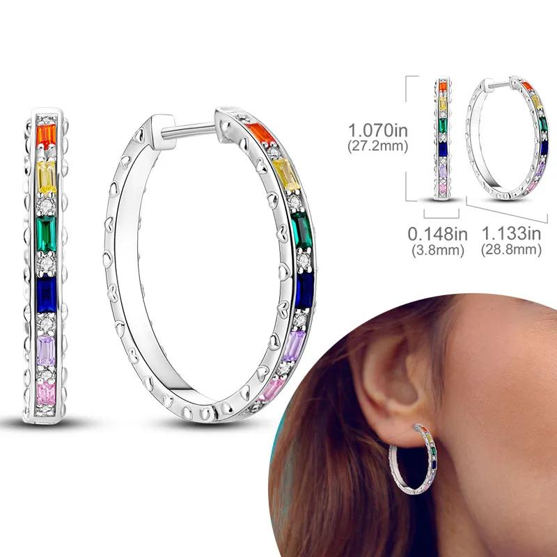 925 Sterling Silber Creolen Hypoallergene Creolen mit Zirkonia Mode Hochwertiger Schmuck für Damen Mädchen