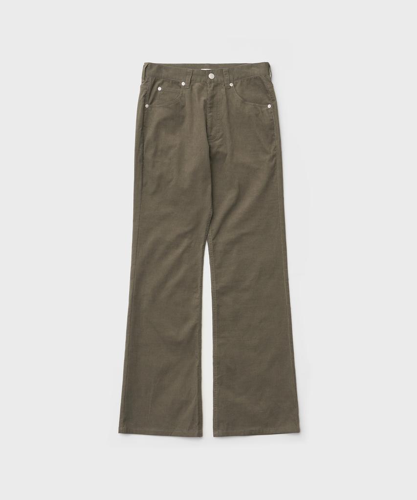 ANOTHER OFFICE WOMEN W. Light Corduroy Bootcut Pants (Olive Gray)
