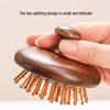 Women's Portable Round Sandalwood Massage Hairbrush