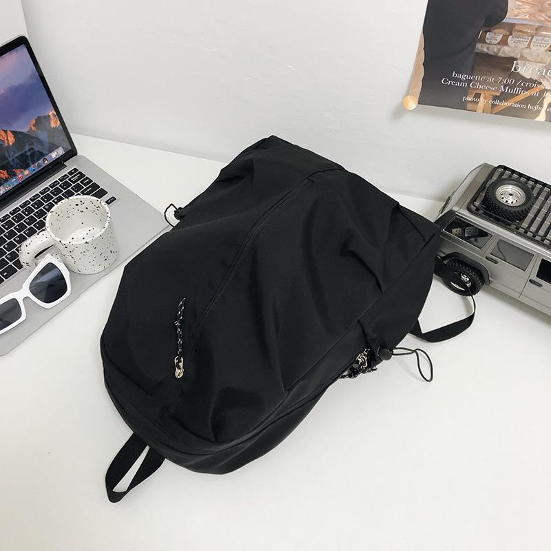 Simple Nylon Backpack for Students Large Capacity School Bag for High School College