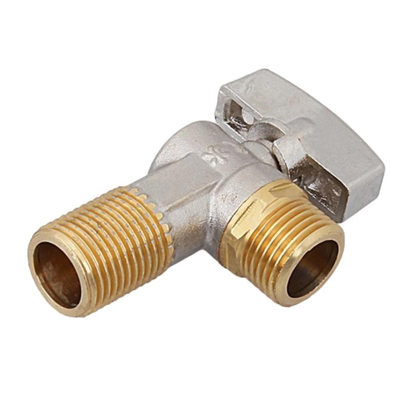 Brass 1/4 Turn Stop Valves for Kitchen Supplies 1/2Inch Inlet Outlet With 3/8Inch Adapter for Hot and Cold Water
