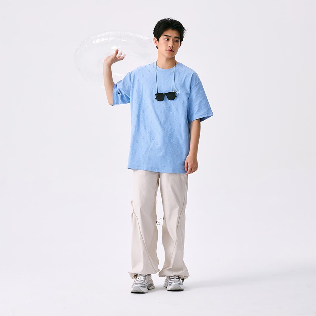 New MLB MONOGRAM Collection Los Angeles Dodgers SS25 T Shirt Unisex Sky Blue 3ATSM1353-07SBS