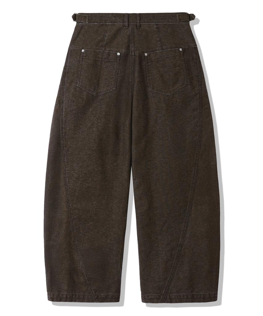 TRILLION Adjust Pigment Curved Cotton Pants_Black
