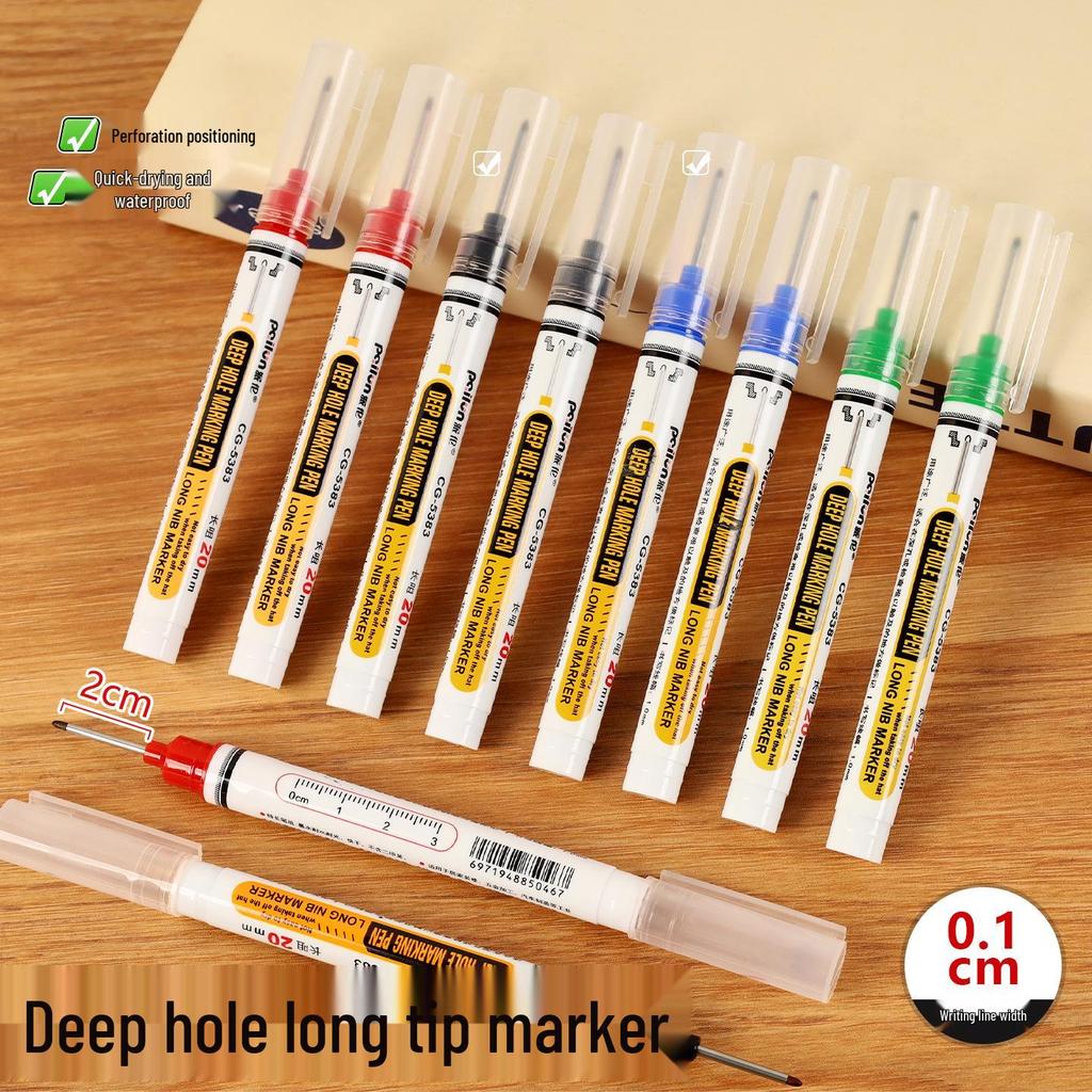 Waterproof Quick-Dry Long Head 20mm Deep Hole Woodworking Marker Pen
