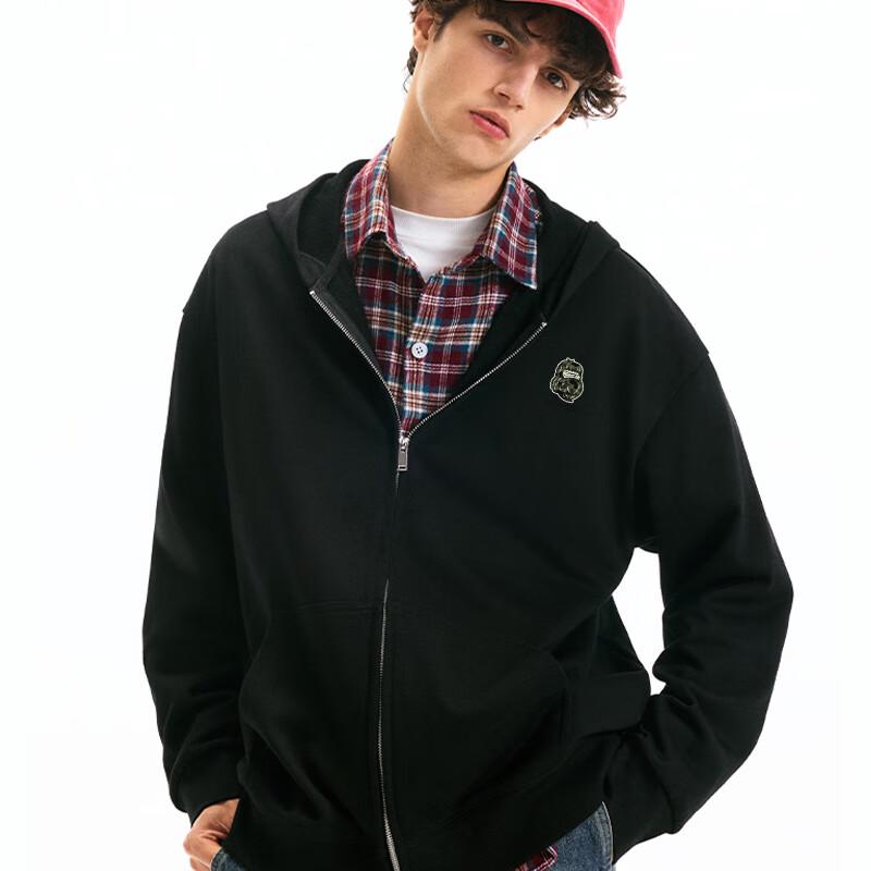 Fingercroxx Men's Vintage Loose-Fit Zip-Up Hoodie
