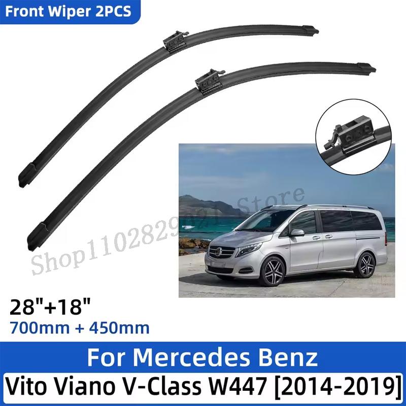 For Mercedes Benz Vito Viano V-Class W447 2014- 28"+18" Front Wiper Blades Windshield Windscreen Window Cutter Accessories