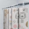 Cute Cartoon Animal Print Shower Curtain With Lion Design For Bathroom Decor Cream White Floral Kawaii Pattern Shower Curtains H
