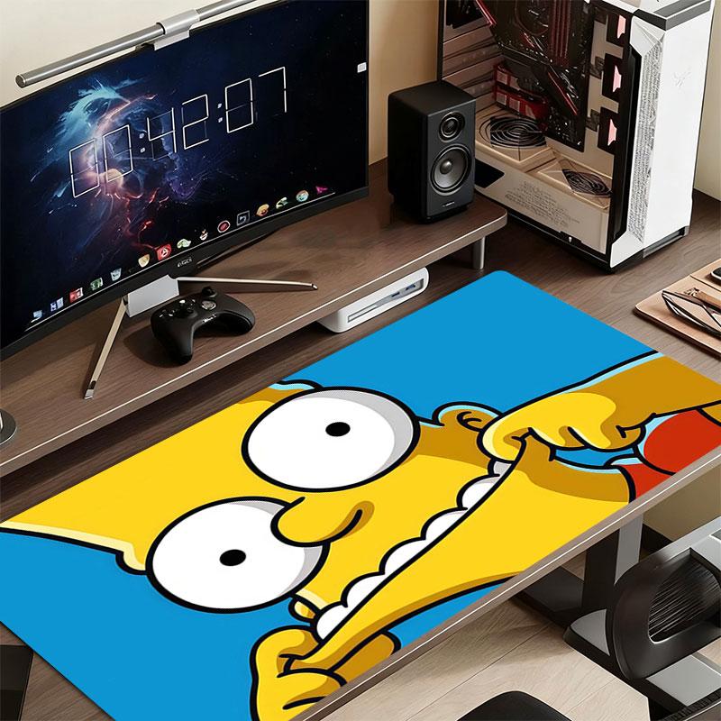 Bart Mouse Pad, Large Gaming Desk Mat, Non-slip XXL Mousepad for Laptop & Tablet, Mini PC Playmat with Stitched Edges