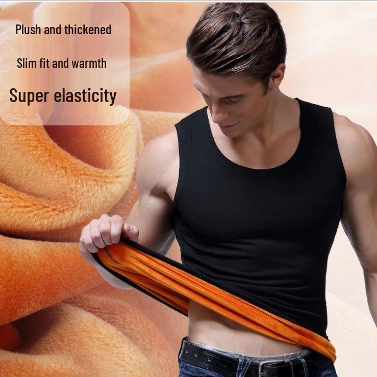 Men's Golden Velvet Warm Sleeveless Vest - Plush Base Layer