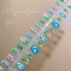 Exquisite Spring Cat Eye Press-On Nails - Fresh Green Ombre Whitening Nail Tips