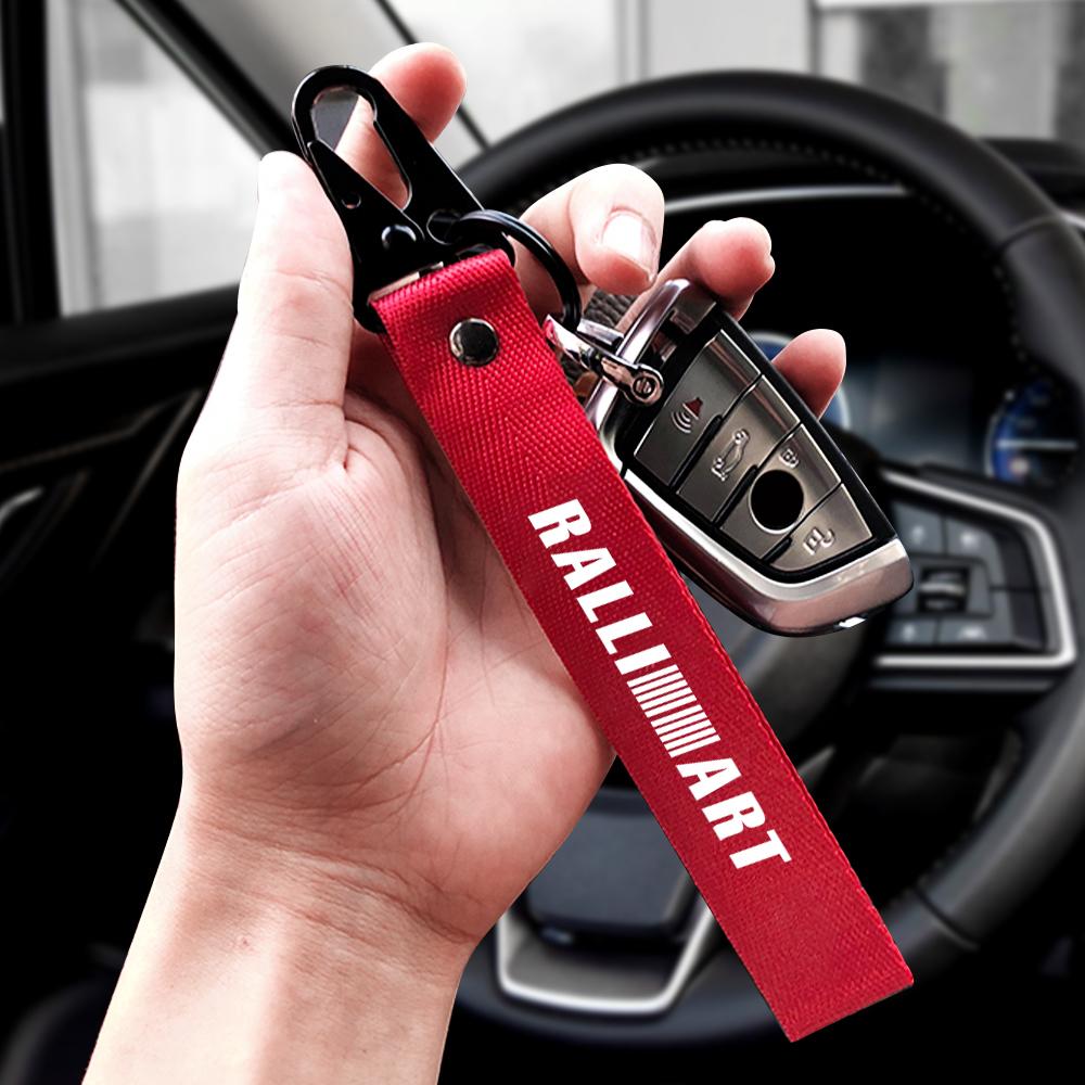 Car Badges Keychain Strap Key Chain Rings Keyring Lanyard Accessories For Mitsubishi Lancer Outlander 3 Asx L200 Pajero Eclipse