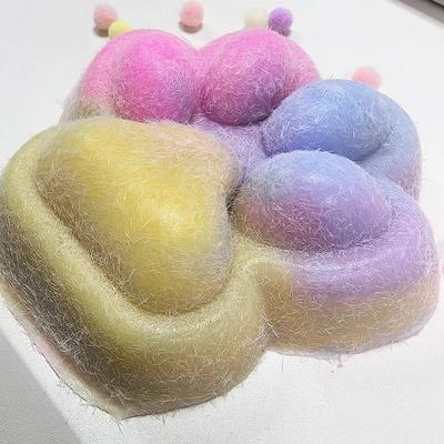 14cm Gradient Color Cat Paw Pinch Decompression Toy Squishy Fidget Toy Relax Squeeze Toy Slow Rebound Stress Relief Cat Claw Toy