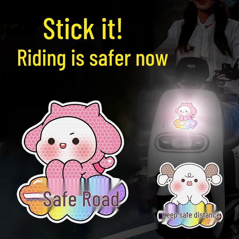 Waterproof Reflective Cartoon Car & Motorcycle Decal: Scratch Cover & Decoration