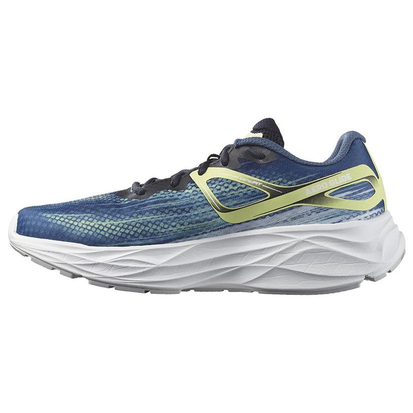 SALOMON Aero Glide EVA Sports Comfortable Mesh Non-Slip Wear-Resistant Lightweight Low-Top Running Shoes Men Sneaker Dark-Gray Blue 470492