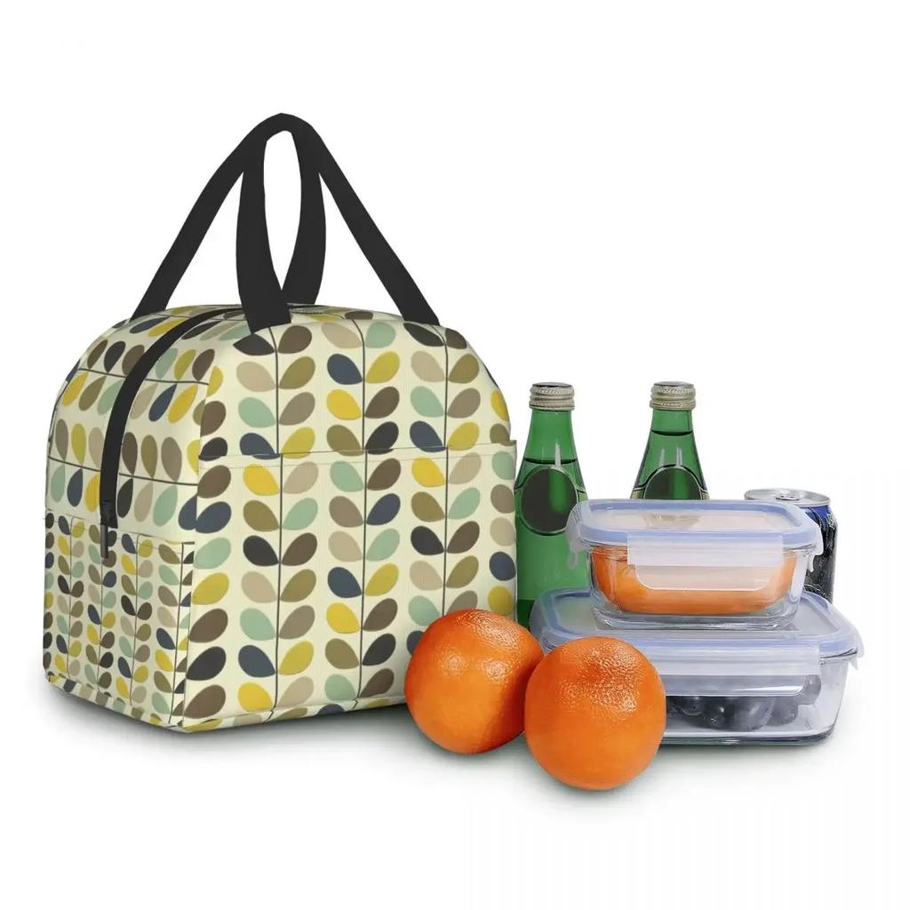 Orla Kiely Multi Stem Thermal Insulated Lunch Bag Scandinavian Flower Portable Lunch Tote for Outdoor Picnic Storage Food Box