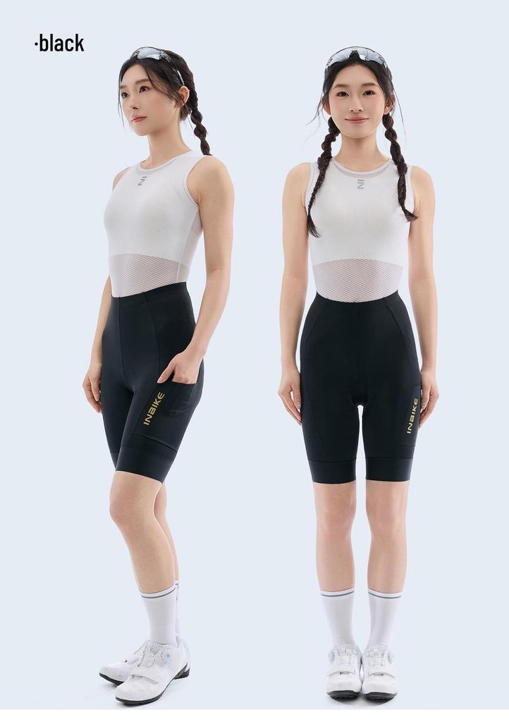 Women's High-Waist Pocket Cycling Bib Shorts for Spring/Summer
