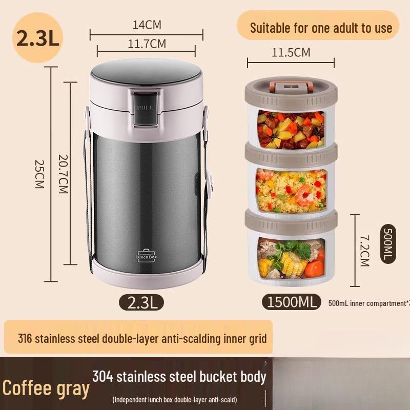 3-Layer Stainless Steel Vacuum Insulated Lunch Box 3 Layers