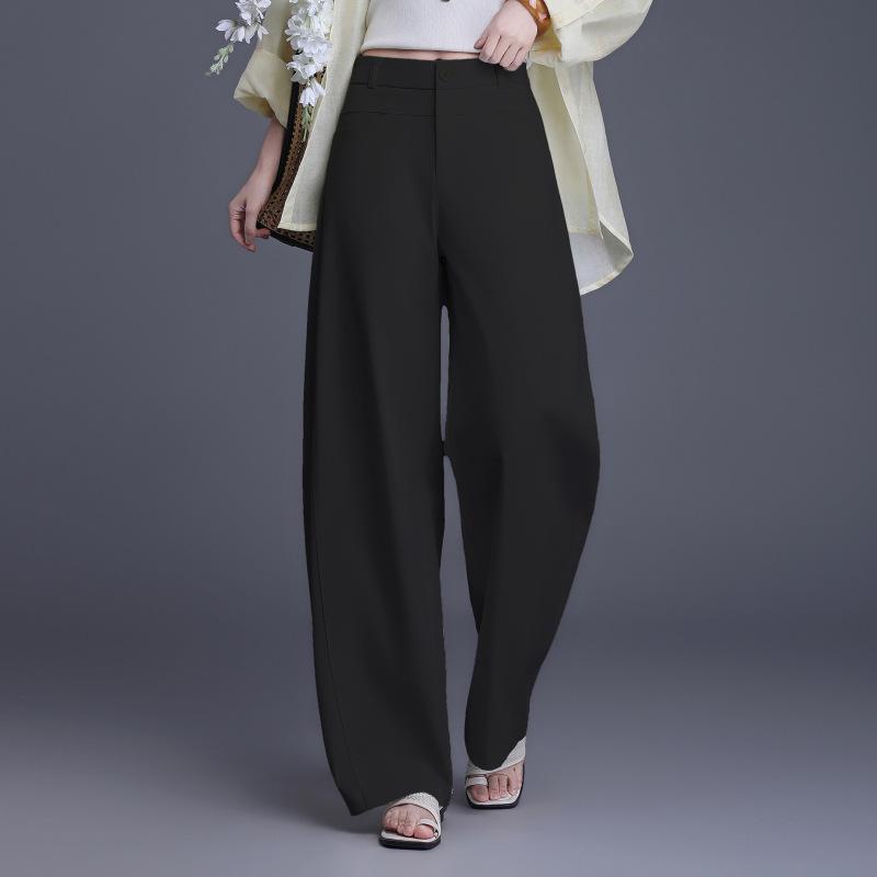 

Brand Women s 2026 Fashion Wide-Leg High-Waist Loose Non-Iron Casual Pants 27 чёрный