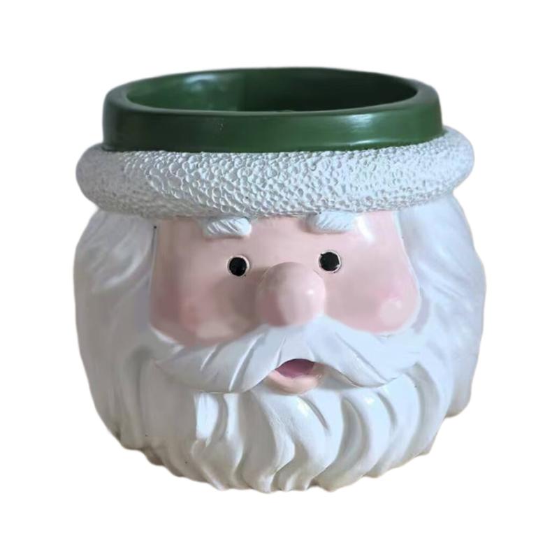 Christmas Flower Pot Succulents Planter Christmas Decorative Flower Pot,Snowman Santa Cartoon Planter Pots Art Decoration