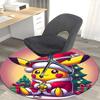 1pc Christmas Pikachu Santa Claus Round Carpet - Anime Design, Holiday Gift, Office Chair Mat, Non-Slip Rug for Home Decor, Living Room