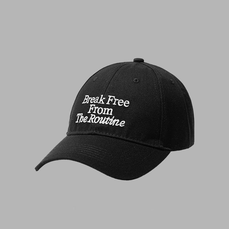 

Bent-brimmed baseball cap female modified face retro washed soft top cap pure cotton sports hat male Adjustable чёрный