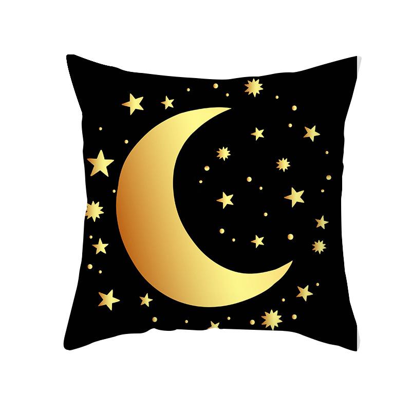 Moon Pillow Case Peach Fur Printed Home Fabric Living Room Sofa Cushion Set Bedroom Pillow Cover
