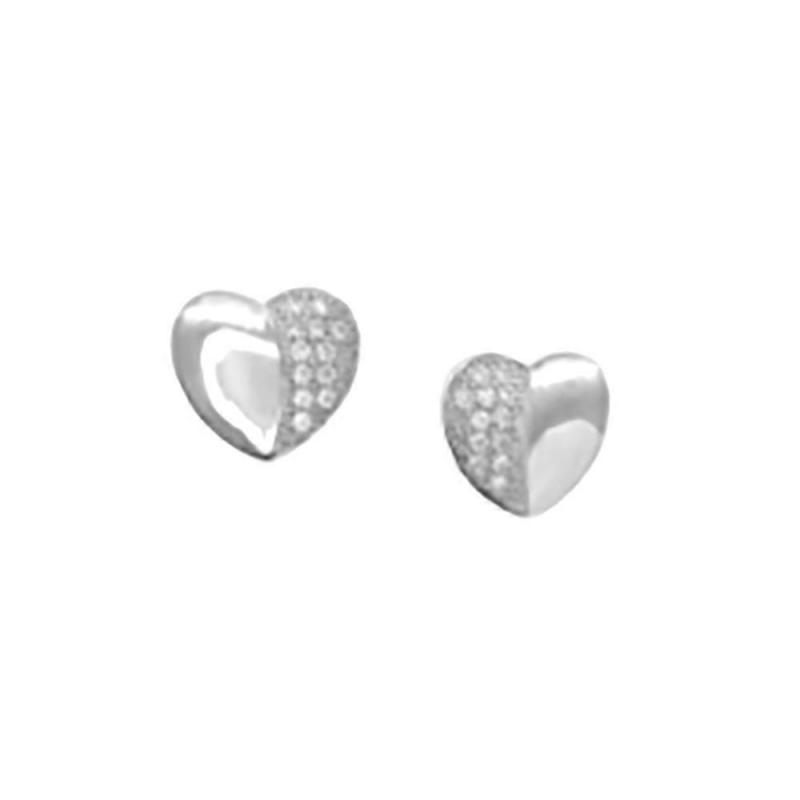 Cute Plump Dome Heart Stud Earrings