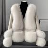 2023 New Design Girls Fashion Fur Outerwearing Clothes Lady Winter Warm White Sleeve Nice Coats Women Cool Size M L XL 3XL #PD34
