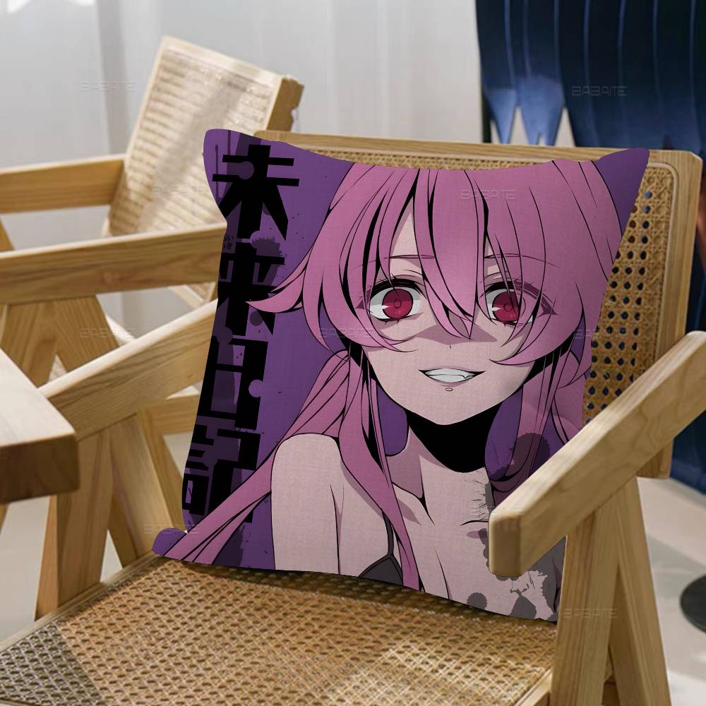 Anime The Future Diary Cushion Cover Pillow Cover Decor Pillowcase Printed Cushion Case for Couch