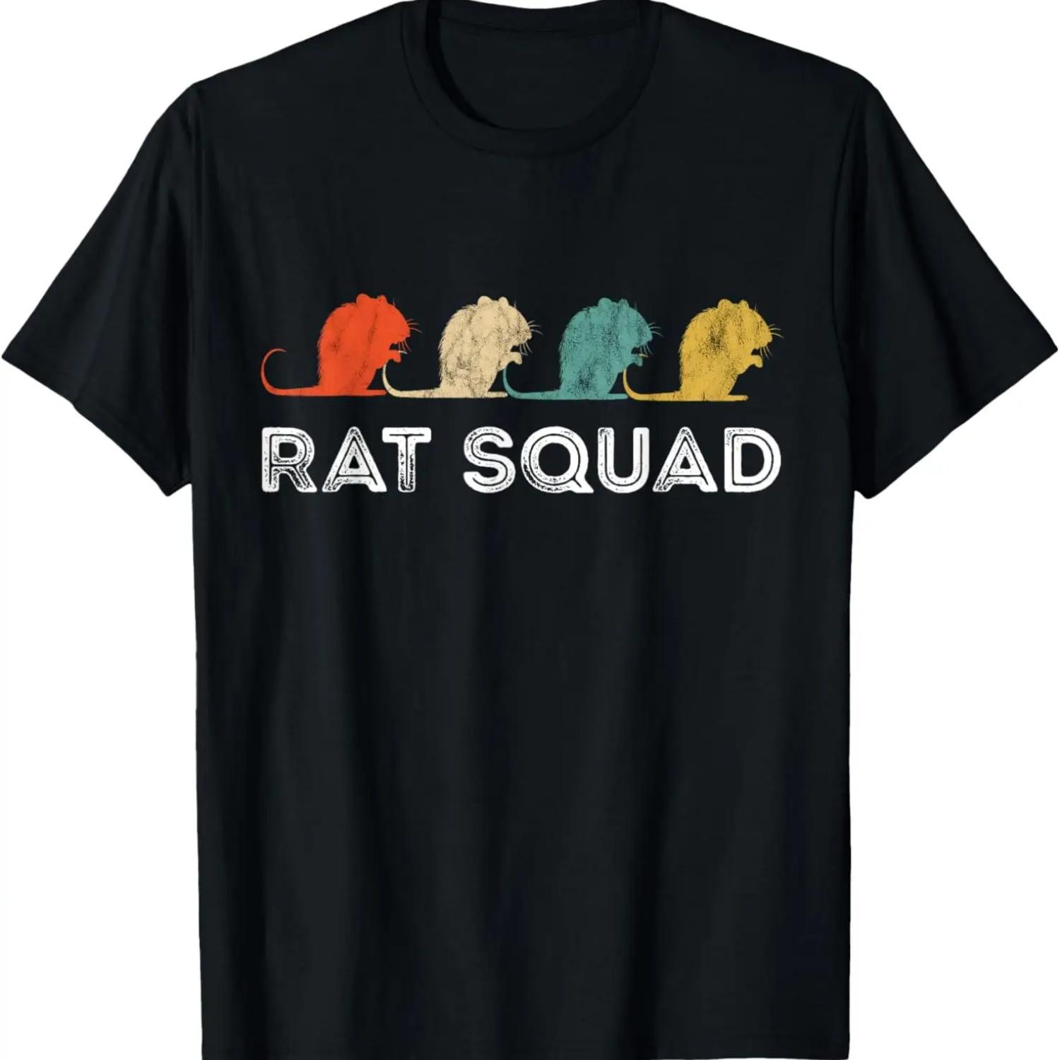 Rat Squad Retro Vintage Rat Owner Rodent Mouse Rat Lover T-Shirt S чёрный