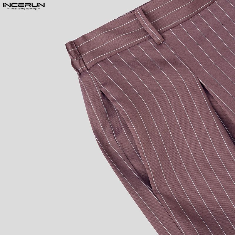 INCERUN Two Pieces Sets Men Casual Sleeveless Striped Tank Tops and Long Pants Trousers Outfits