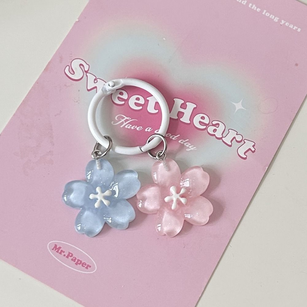 Cherry Blossom Jelly Sakura Pendant Keyring Translucent Flower Doll Pendant  Hanging Accessory