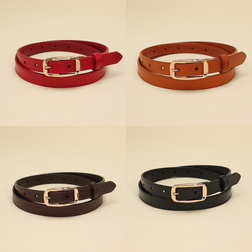 Classic Genuine Leather Womens Casual Belt With Metal Buckle For Commuting