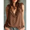 Summer New Style Round-neck V-neck Sleeveless Shirt in Pure Color, A Fashionable Top for Both Casual and Formal Occasions