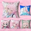 Cute T-Takanashi H-Hoshino Blue Print Pillow Case Aesthetic Bedroom Decor 30x30 40x40 45x45 50x50 60x60 65x65cm