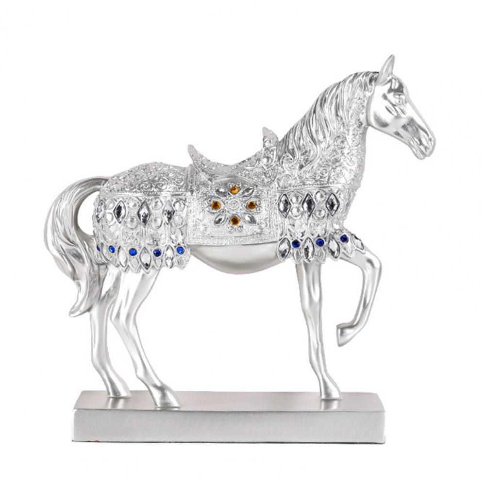 Success Horse Ornament Artistic Good Luck Horse Figurine Resin Modern Horse Statue for Home TV Stand Desk Wine Cabinet Decor
