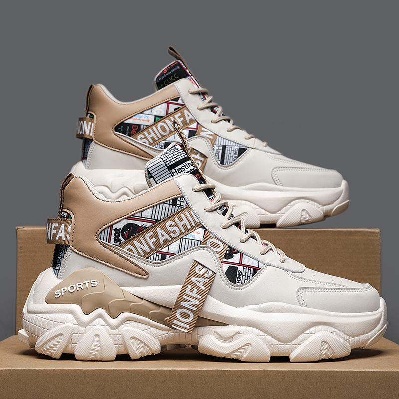 High-top Shoes Autumn New Platform Sports Students Basketball Training Non-slip Wear-resistant Casual Sports Shoes