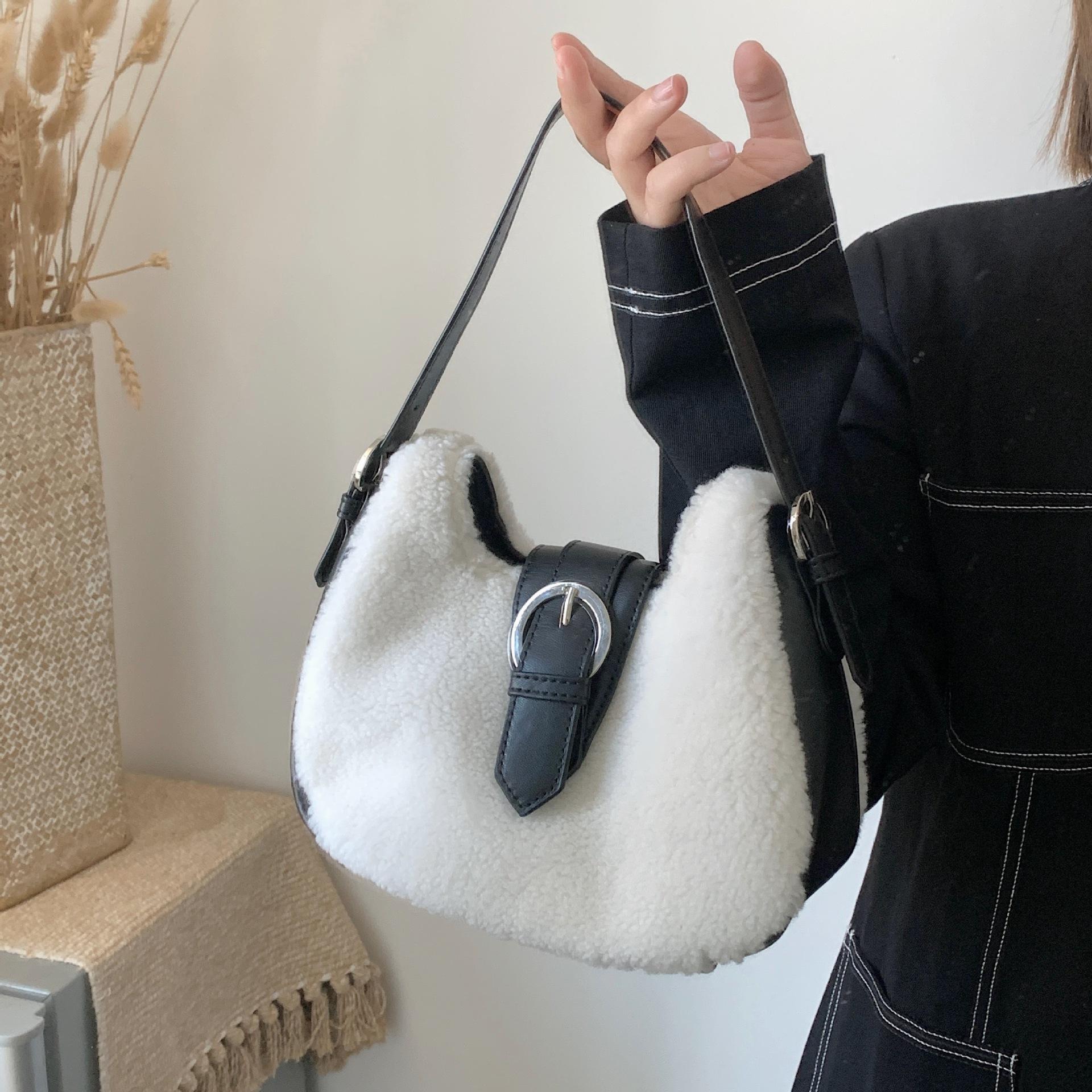 

Зимняя популярная сумка через плечо из нишевого дизайна для женщин, новая сумка из овечьего меха