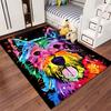 Colorful Dog Art with Stars suitable as a non-slip mat for the living room or bedroom sofa