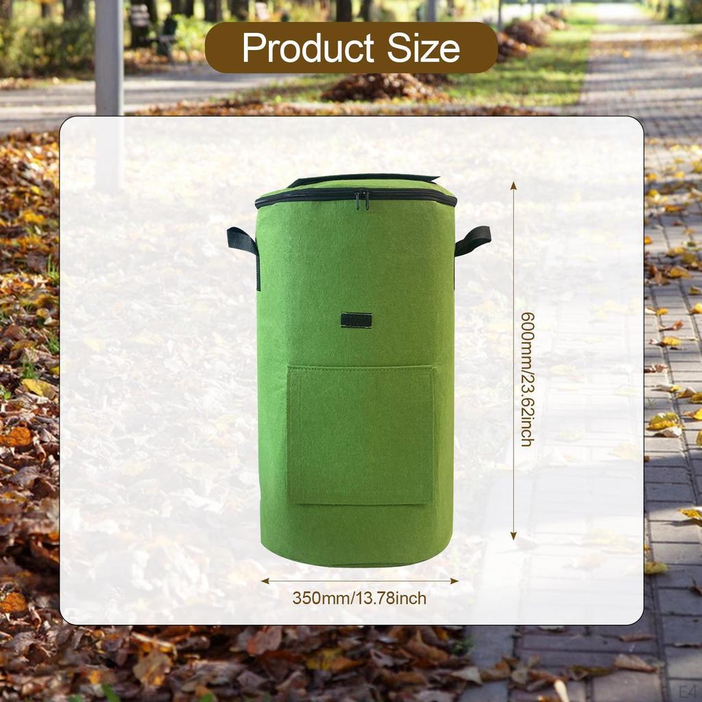 Worek na kompost Pojemnik Ogrodowy Liść z Zamkiem Błyskawicznym i Uchwytem do Kompostowania