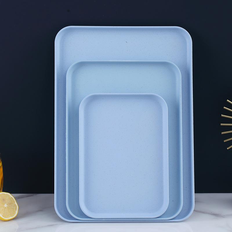Wheat Straw Multifunctional Tray: Rectangular Tea Set, Fruit, or Puzzle Storage Solution