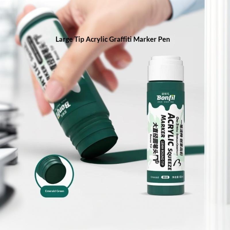 1Pcs 3Cm Jumbo Felt Tip Acrylic Paint Markers Graffiti Jumbo Colored Markers For Rock Painting Stone Ceramic Glass Wood Canvas