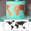 Kuchen Schablone Weltkarte Muster Backformen PET Cookies Fondant Stanzform für Bäckerei