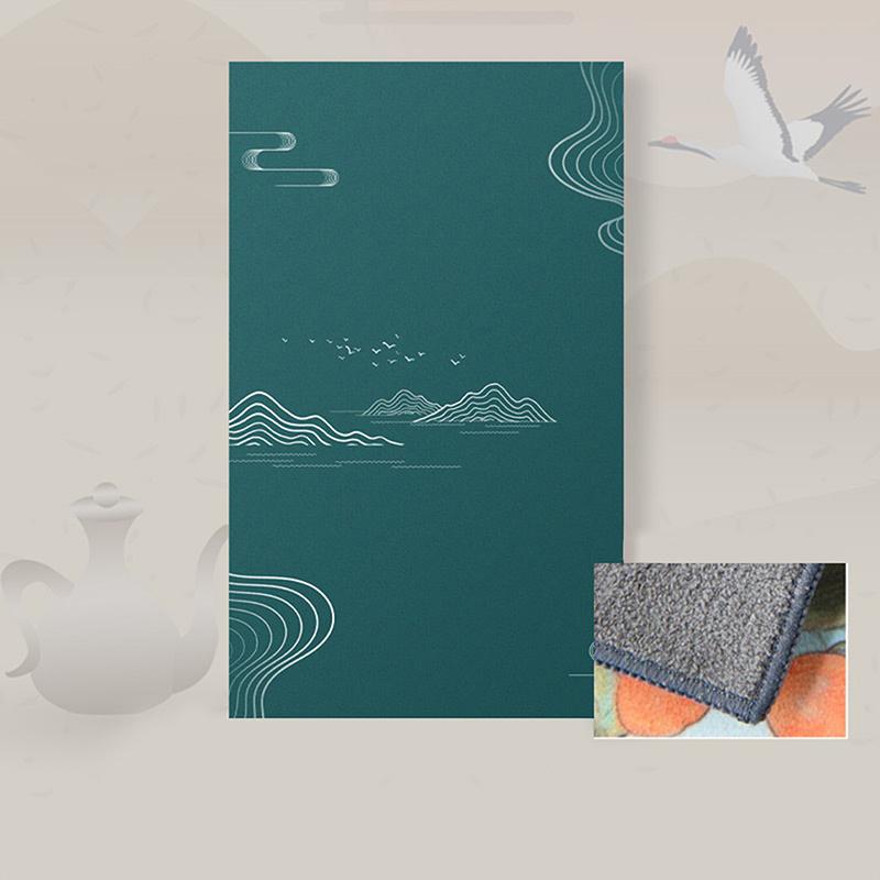 30*18Cm High-End Tea Towel With Retro Style And Colorful Painting, Special Tea-Drinking Cloth, Premium Tea Set