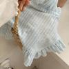Minimalist Stripe Ruffle Placemat Coffee Table Mat, Baking Food Photography Napkin Home Desktop Decoration
