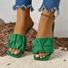 Fashion Shoes for Women 2024 Hot Sale Square Toe Women Slippers Summer Open Toe Solid Light Casual Flat Comfortable Large Size Slippers